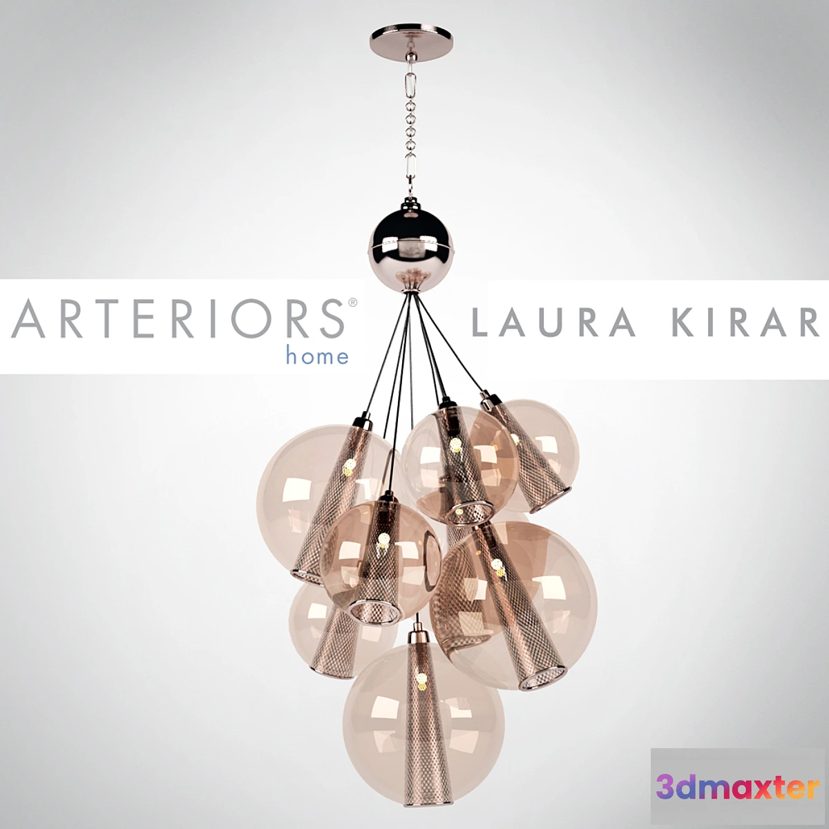 620509 - Caviar Rose Glass Cluster Pendant