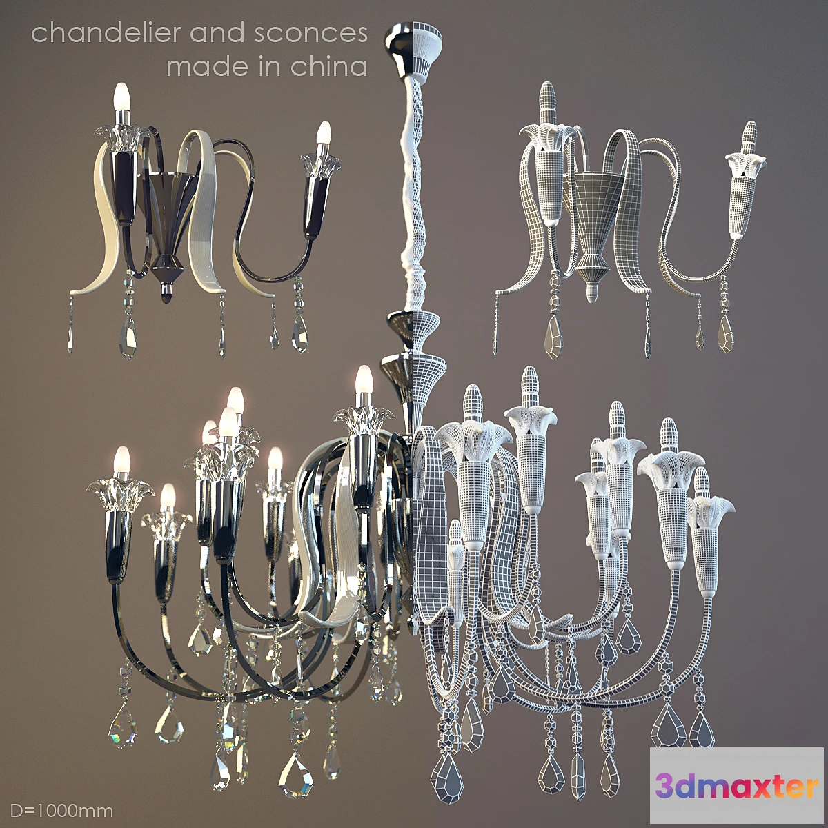 625275 - Chandelier and sconces. made in China.