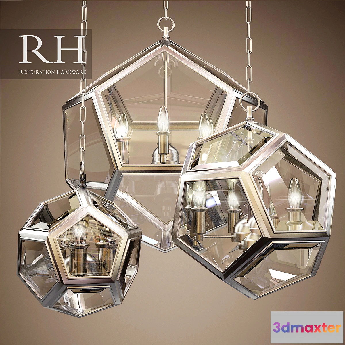 631405 - RH GEOMETRIC GLOBE PENDANT (3 size)