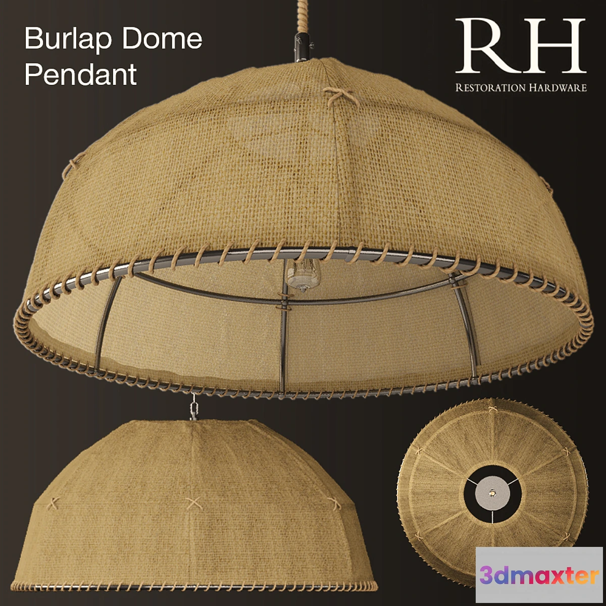 635791 - Burlap Dome Pendant