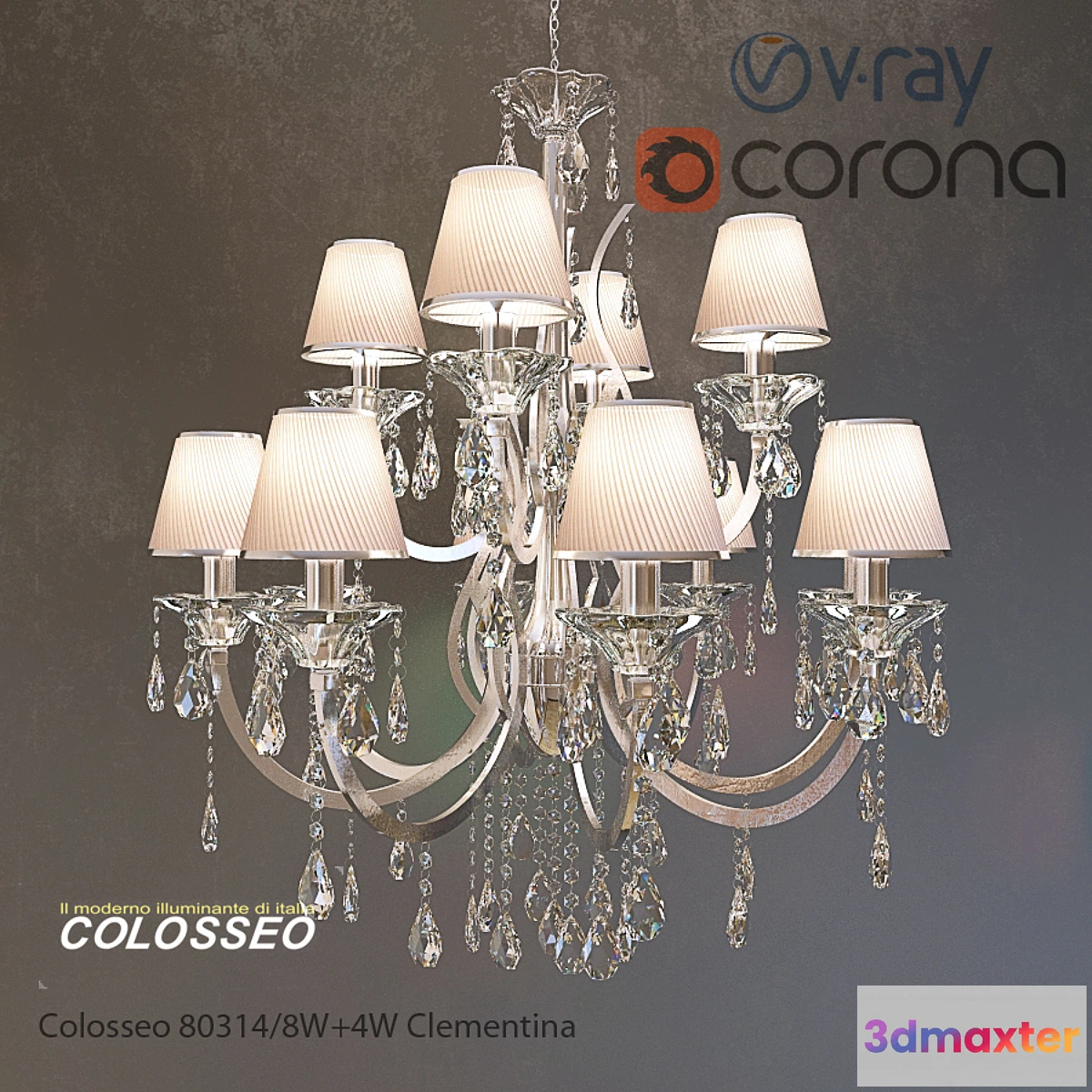 638673 - COLOSSEO chandelier 80314_8 +4 CLEMENTINA Chrome