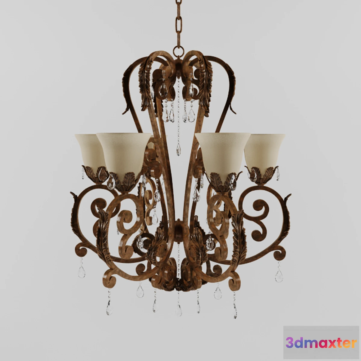 641895 - Valentina Iron Leaf Collection Six Light Chandelier
