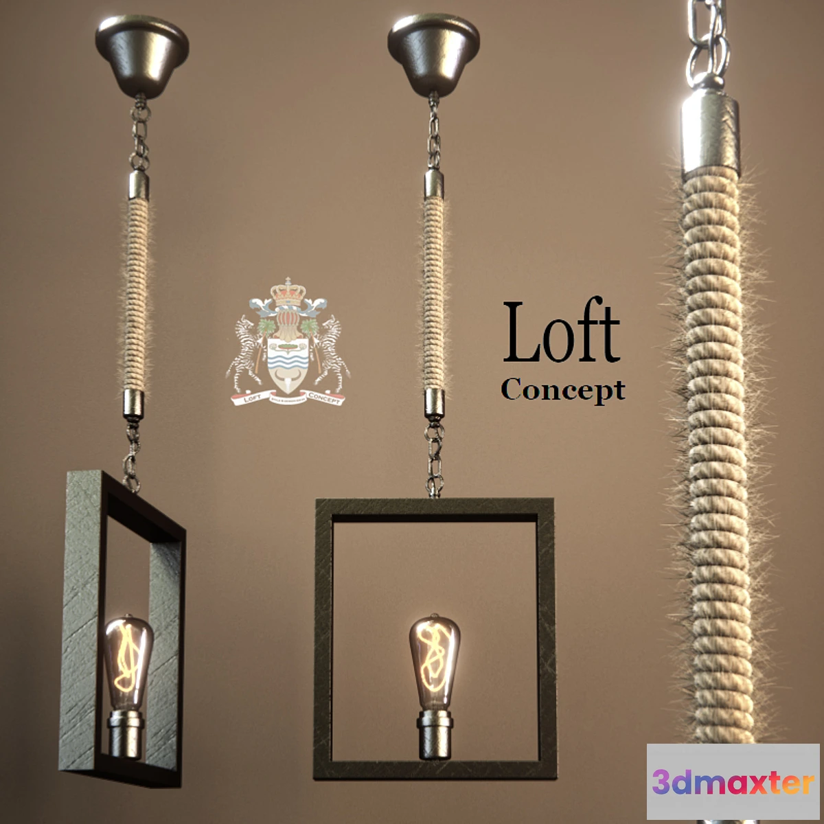 642281 - Chandelier Quadrate Loft Rope Light