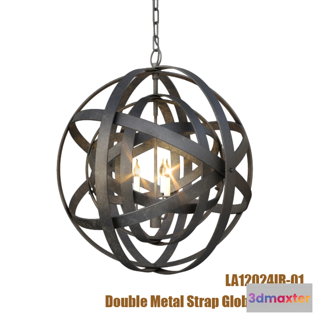 645023 - Double Metal Strap Globe Lantern