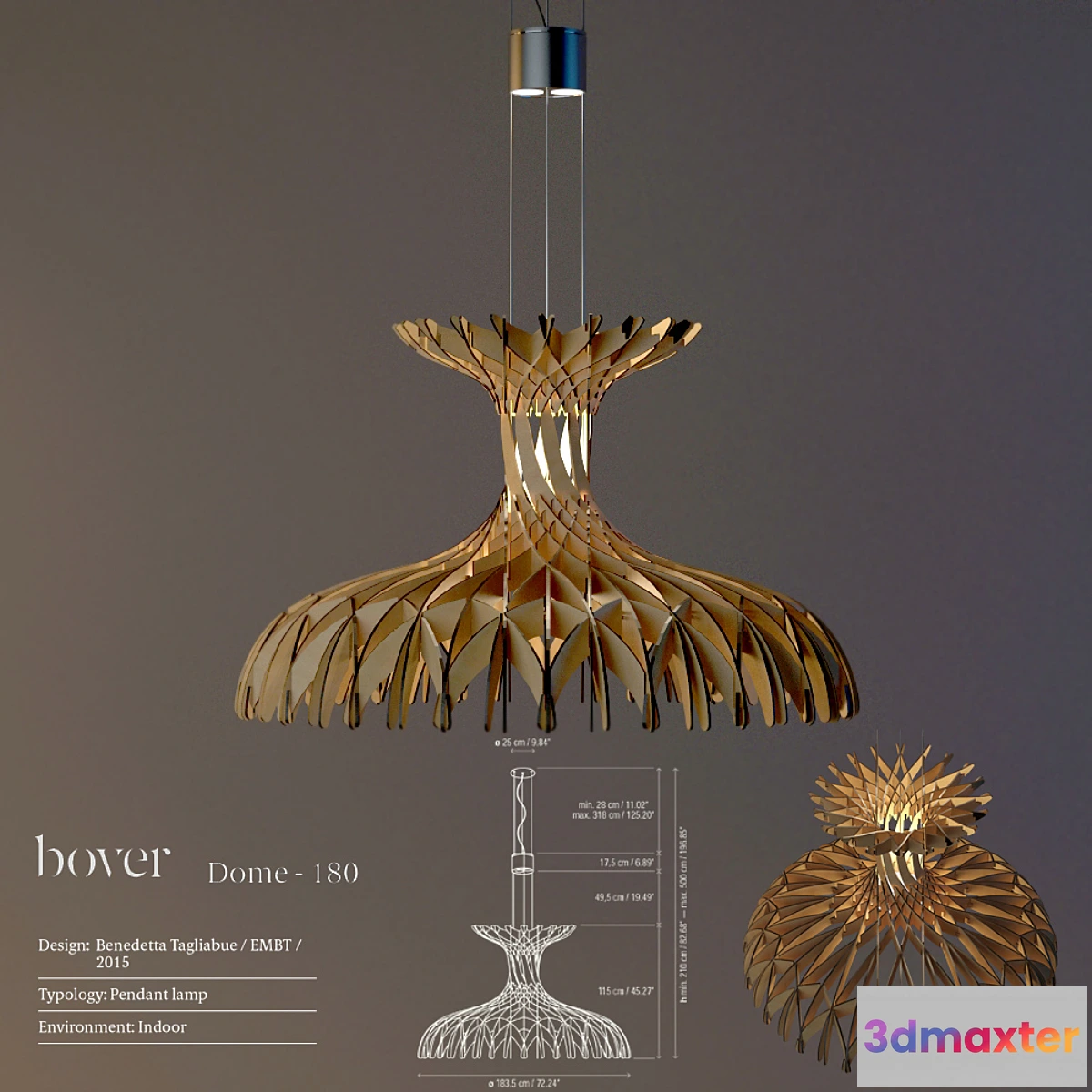 645055 - Bover Pendant Dome 180 Chandelier - Design by Benedetta Tagliabue -
