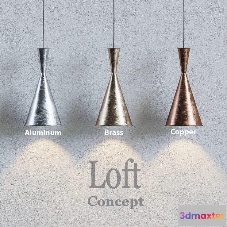 645161 - Loft concept - COPPER PENDANT LAMP BEAT LIGHT TALL