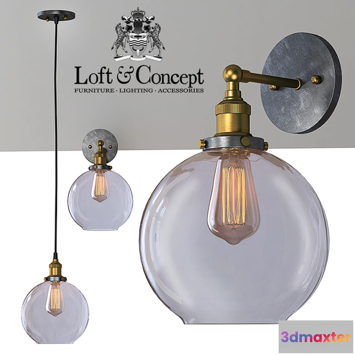 646433 - Suspension Loft Clear Glass Sphere Cloche