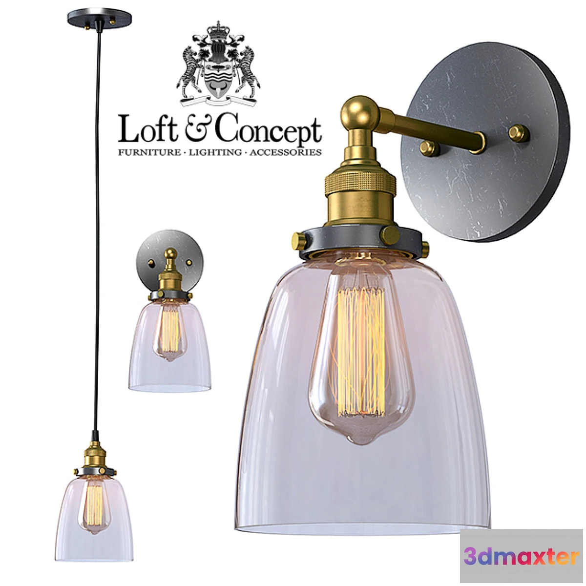 646437 - Suspension Loft Clear Glass Cloche