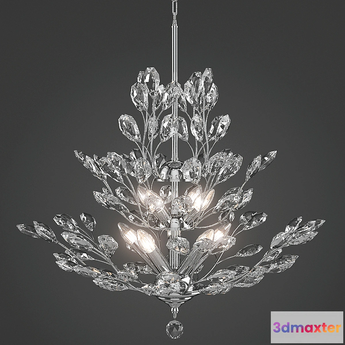 647785 - Upside-Down Silver Leaf chandelier