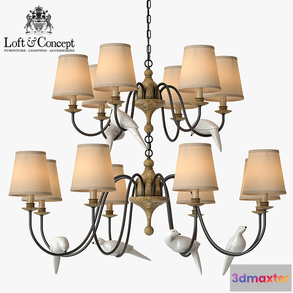 652323 - Chandelier Norman Bird Large Chandelier