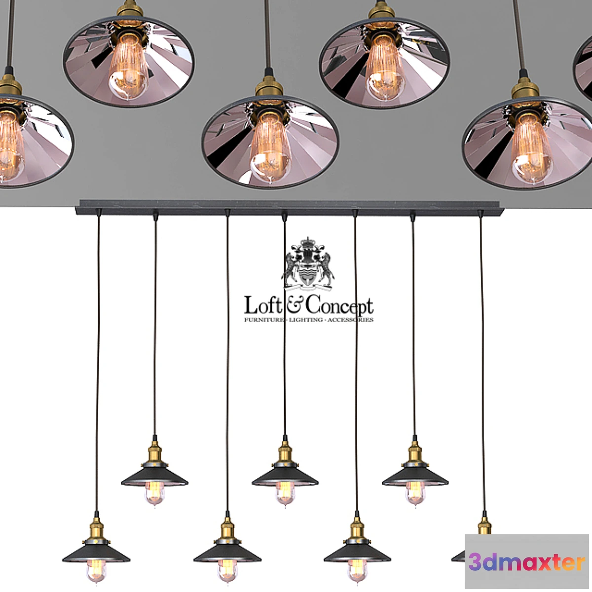 652771 - Chandelier Loft Cone Pendant Reflector 7 Line