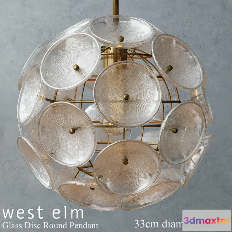 652861 - West elm - Glass Disc Round Pendant