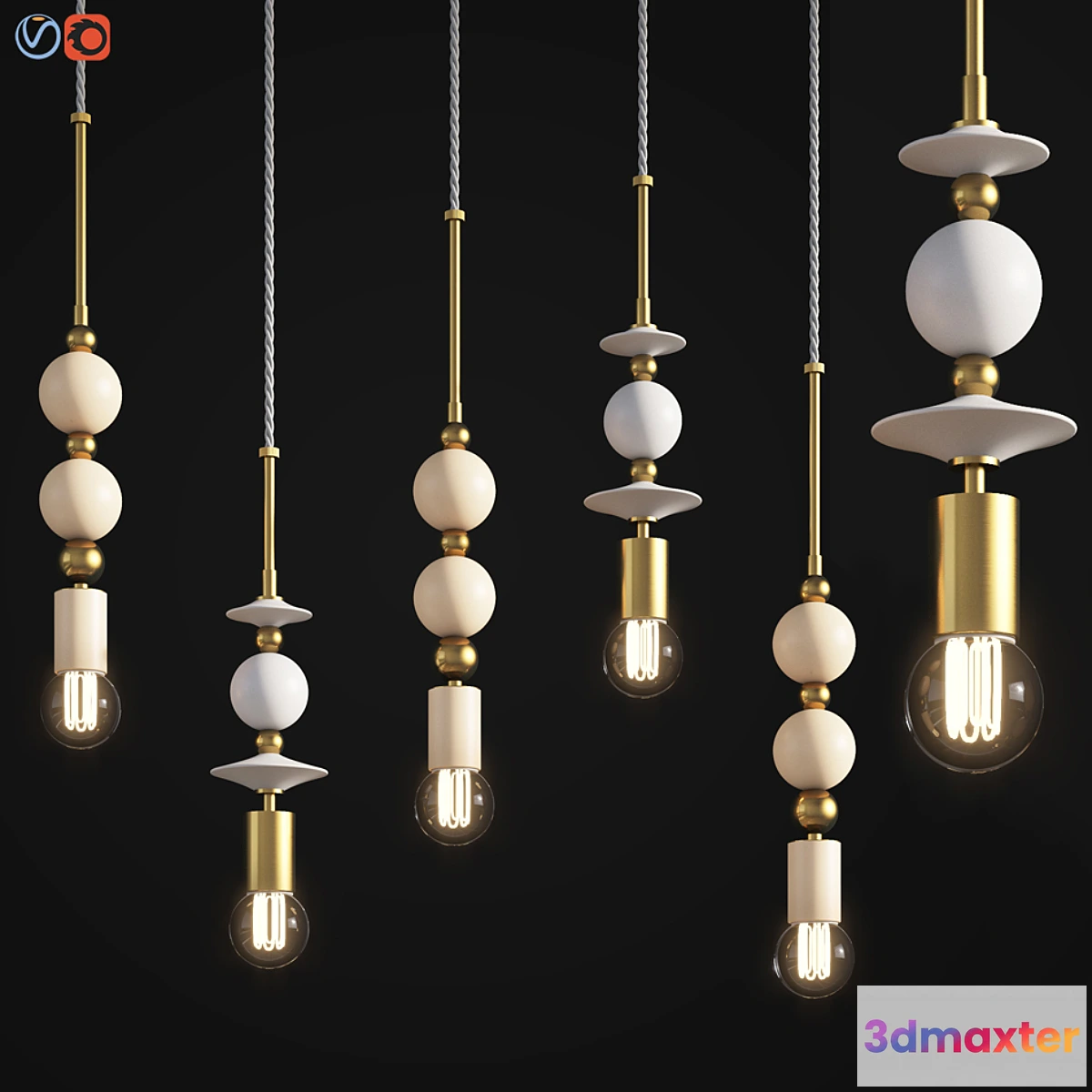 654147 - Beaded Pendant Lamp Spheres
