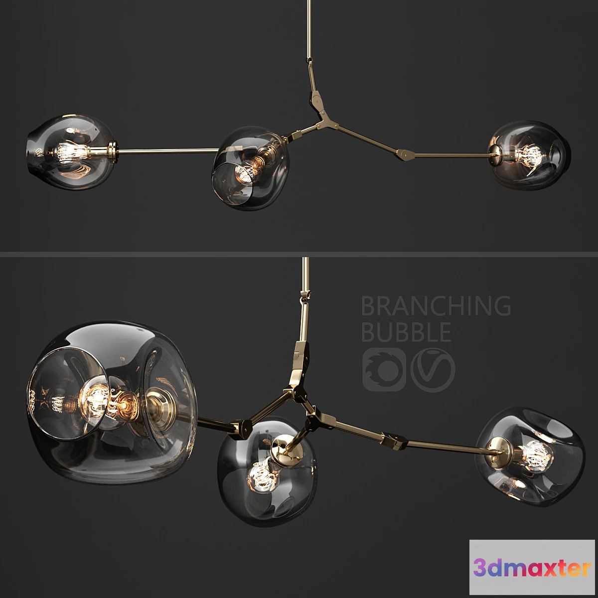657613 - Branching bubble 3 lamps - No.4