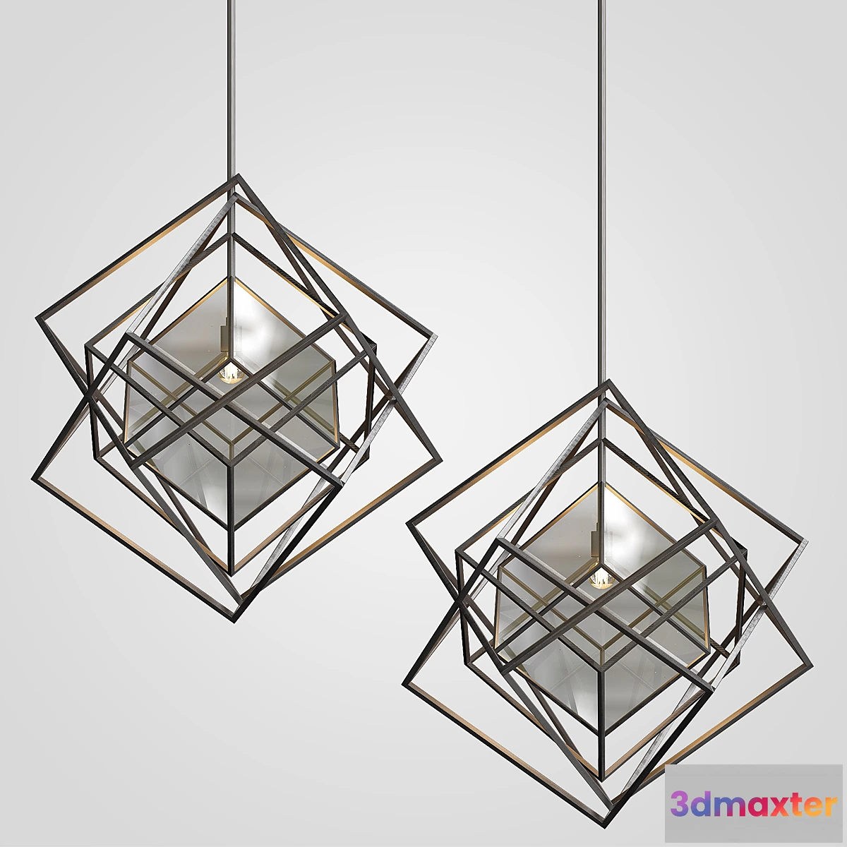 657625 - Cubist Small Chandelier Black