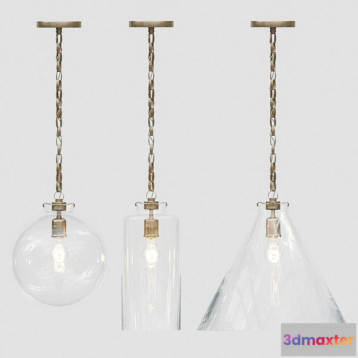 657675 - Visual Comfort Brass Pendant set