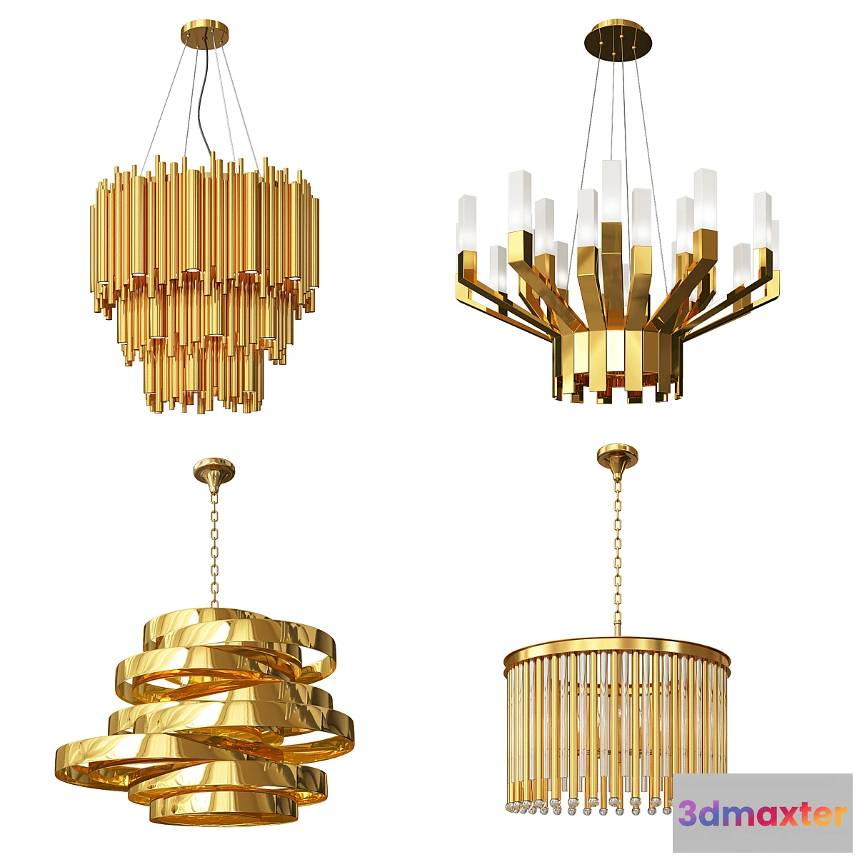 657719 - Four Gold Luxury Chandeliers