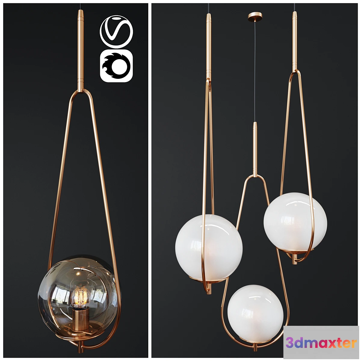 657735 - Pendant Lamp Loop Brass _ 1