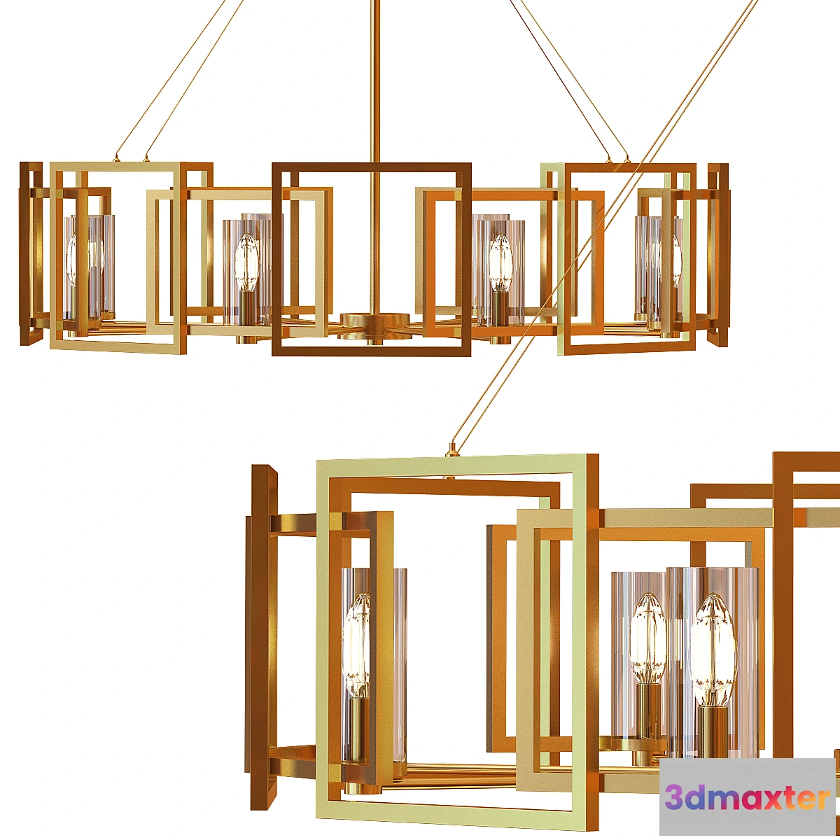 659043 - Marco 8-Light White Gold Chandelier with Clear Glass Shade