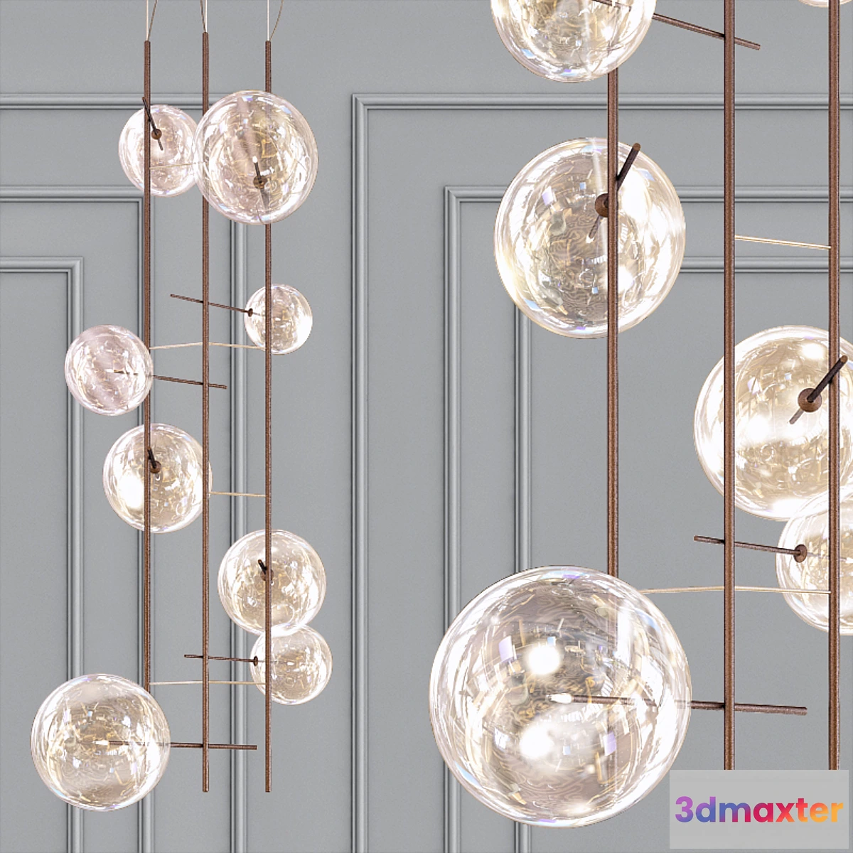 660013 - Gallotti & Radice Bolle Tela Chandelier