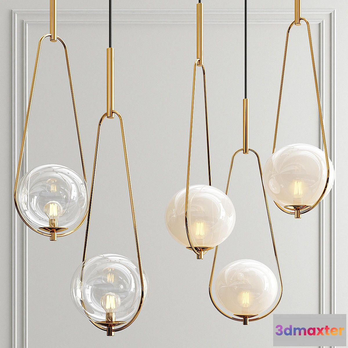 660035 - Loop Brass Kare Pendant Lamp