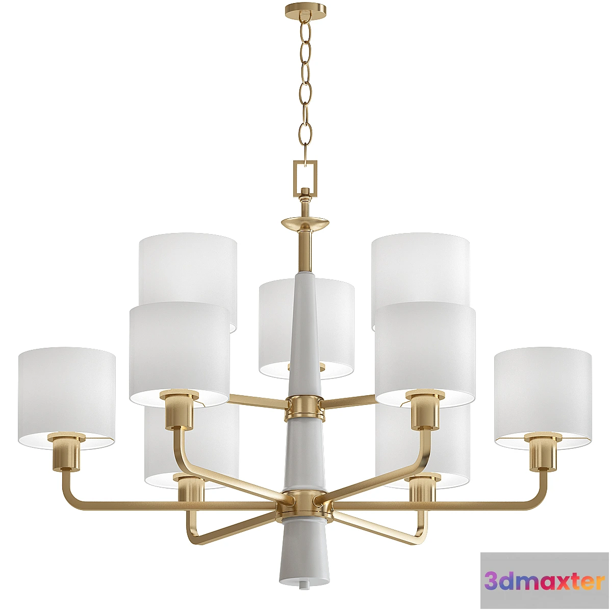 660431 - Palacio Collection 9-Light Vintage Gold Chandelier with Shade