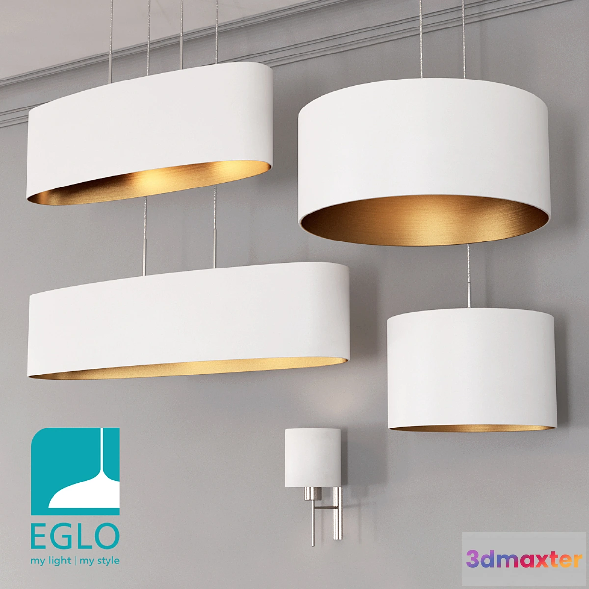 661869 - EGLO PASTERI set 3 White & Gold