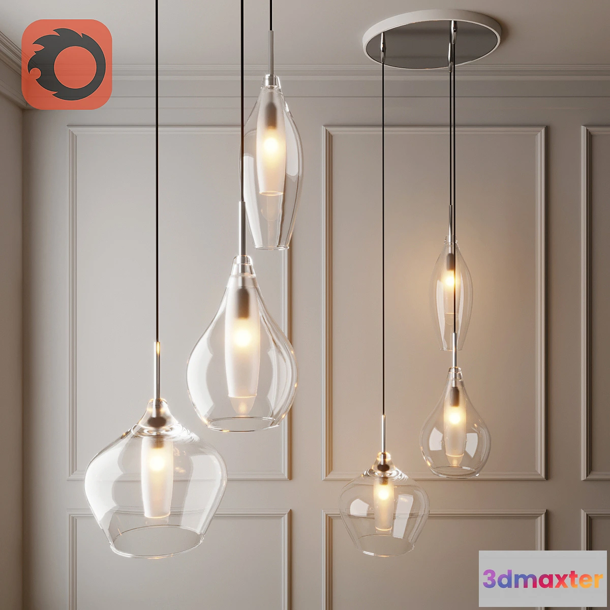 662075 - Pendant glass lamp