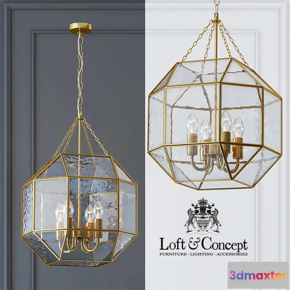 662195 - Pendant Light Glass & Metal Cage Pendant Gold 4