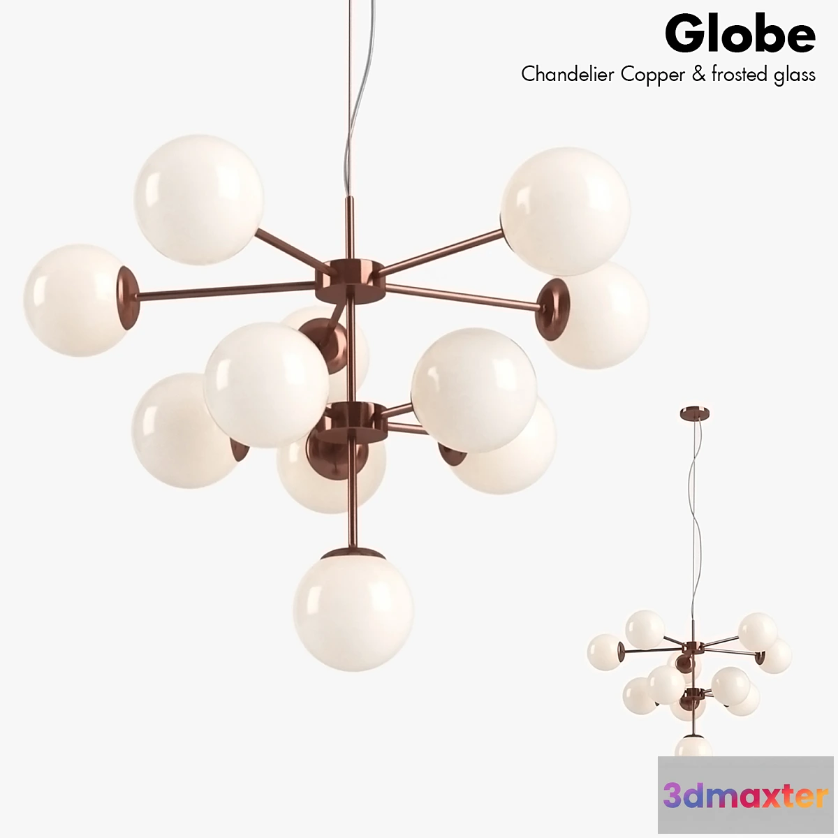 665491 - Globe Chandelier Copper Lamp - No.2
