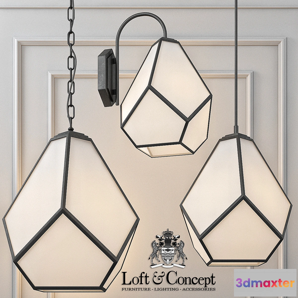 666397 - Geometry glass light  milk