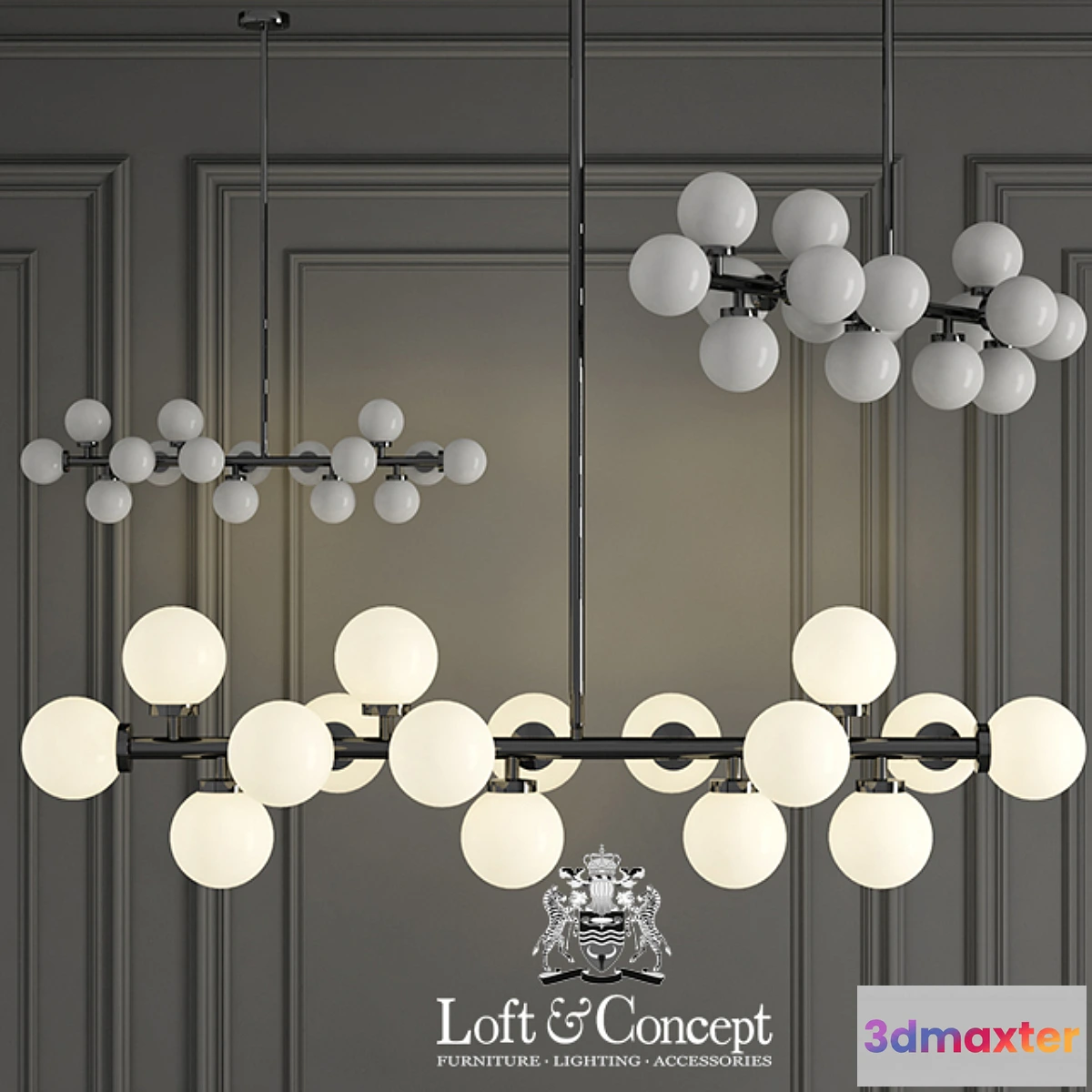 666443 - LAMP BUBBLE STIK BLACK CHANDELIER - No.3