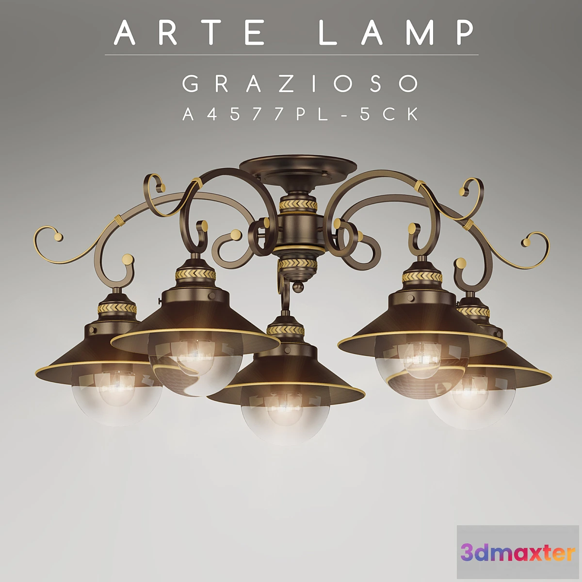 669273 - CHANDELIER ARTE LAMP A4577PL-5CK GRAZIOSO