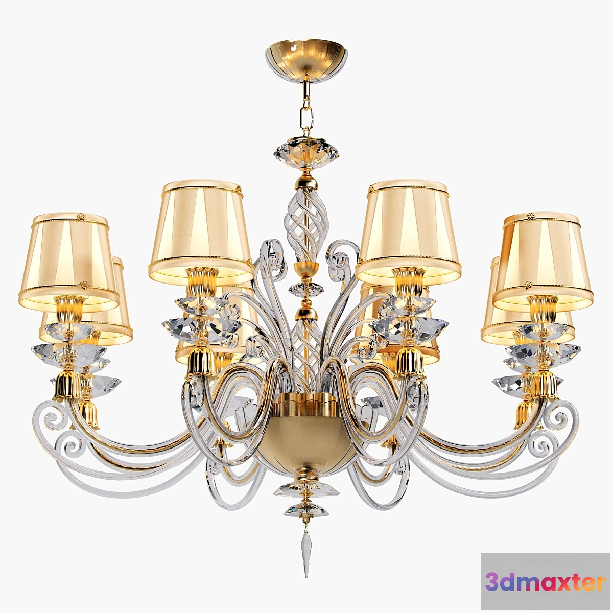 669401 - Chandelier ALICANTE SATIN SHADE L8