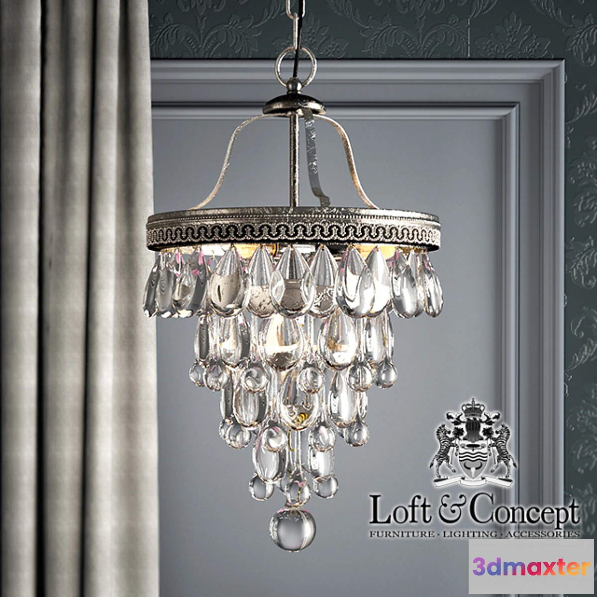 674239 - Chandelier Clarissa Glass Drop Pendant 25