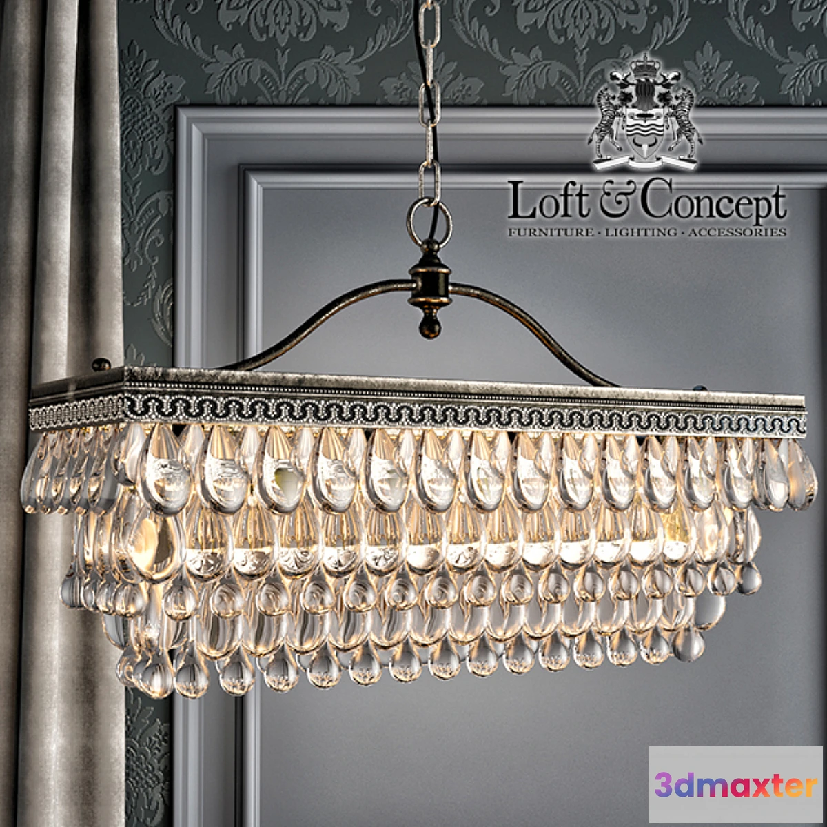 674247 - Clarissa Glass Drop Pendant - No.3