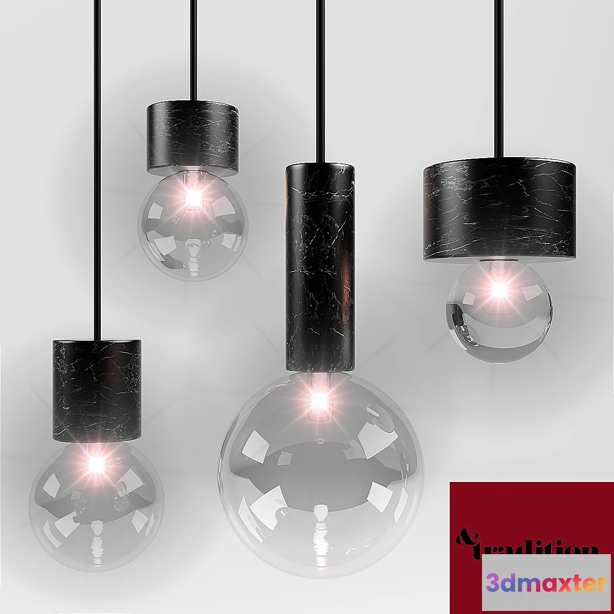 674597 - &Tradition Marble Light Pendan Set