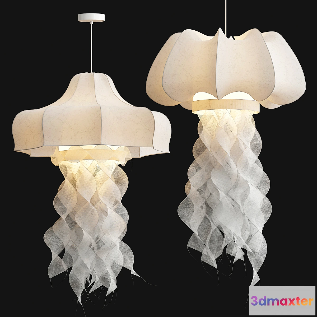 683804 - Silk Fabric Jellyfish Pendant Light
