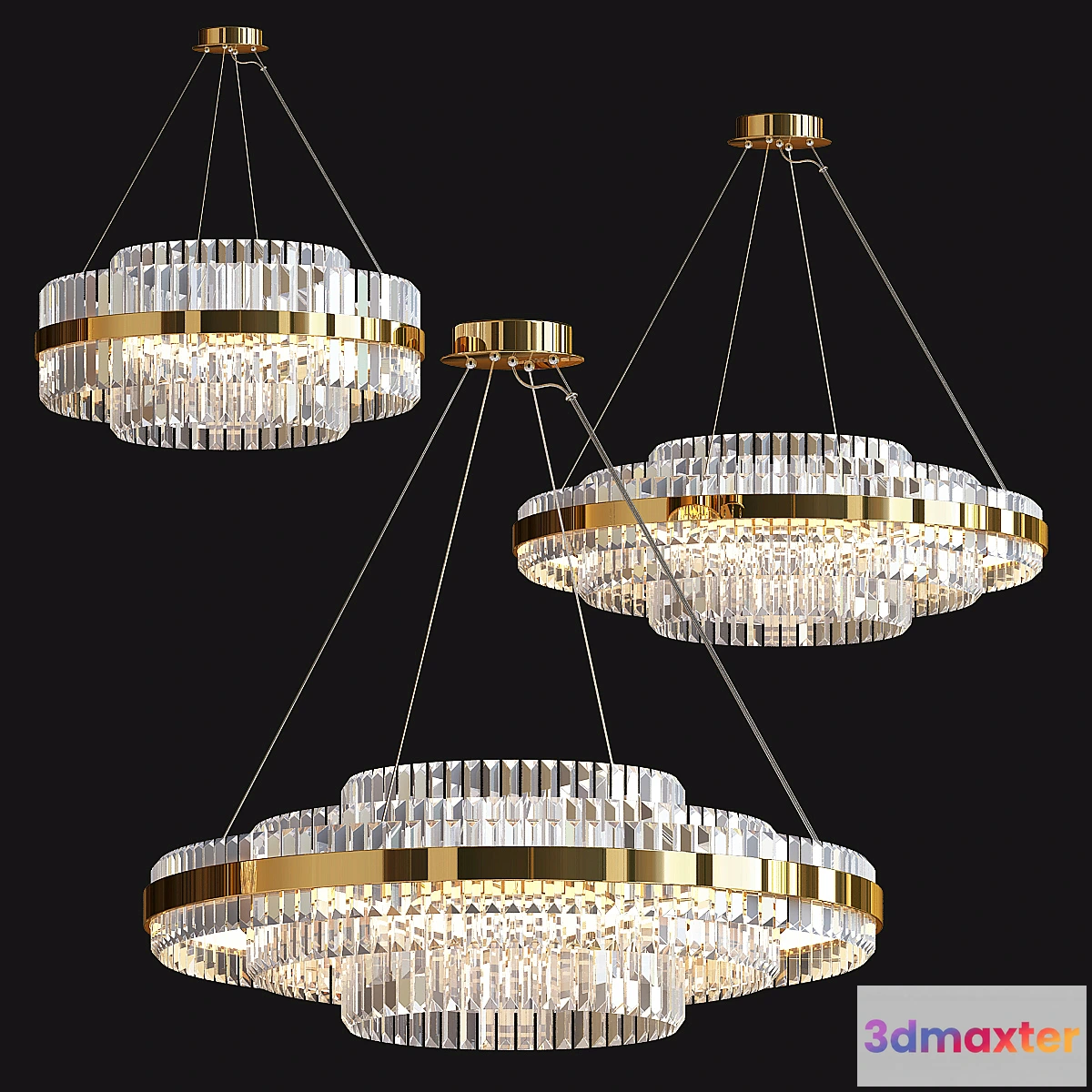 684190 - Tiered Crystal LED Chandelier