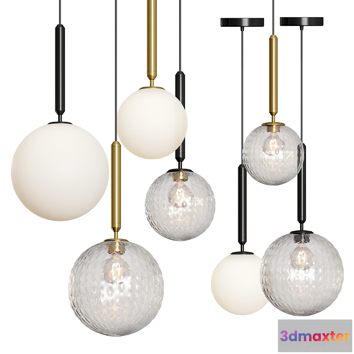 708320 - Modern Glass Ball Led Pendant Lamp