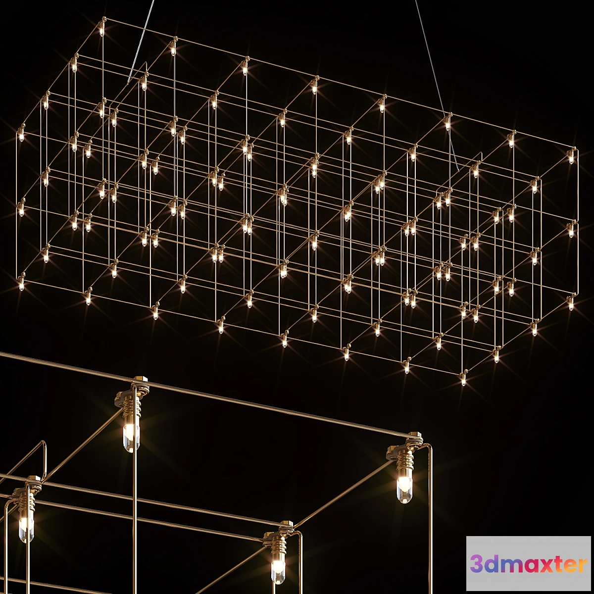 708394 - QUASAR UNIVERSE SQUARE DOUBLE SUSPENSION LAMP 875 cm