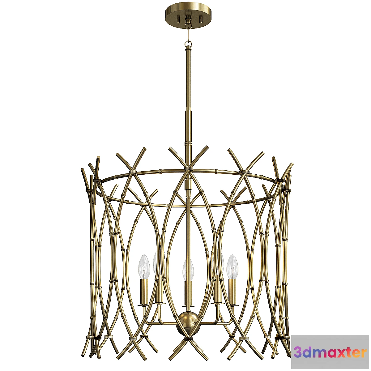 708406 - Woven bamboo chandelier
