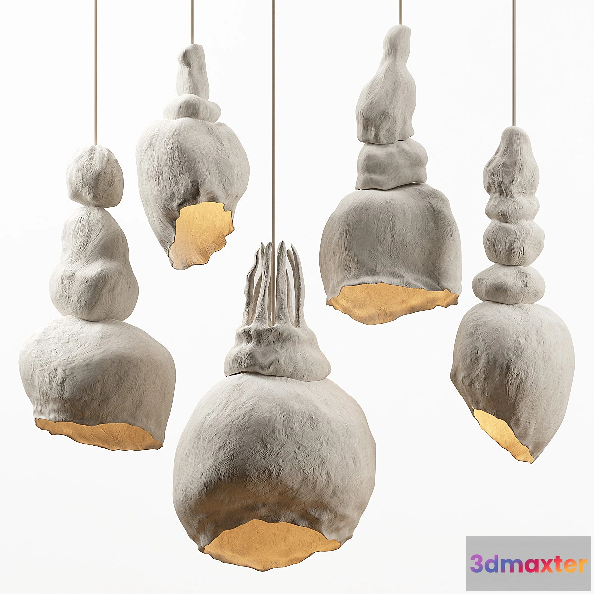 708488 - Clay lamps. 5 models