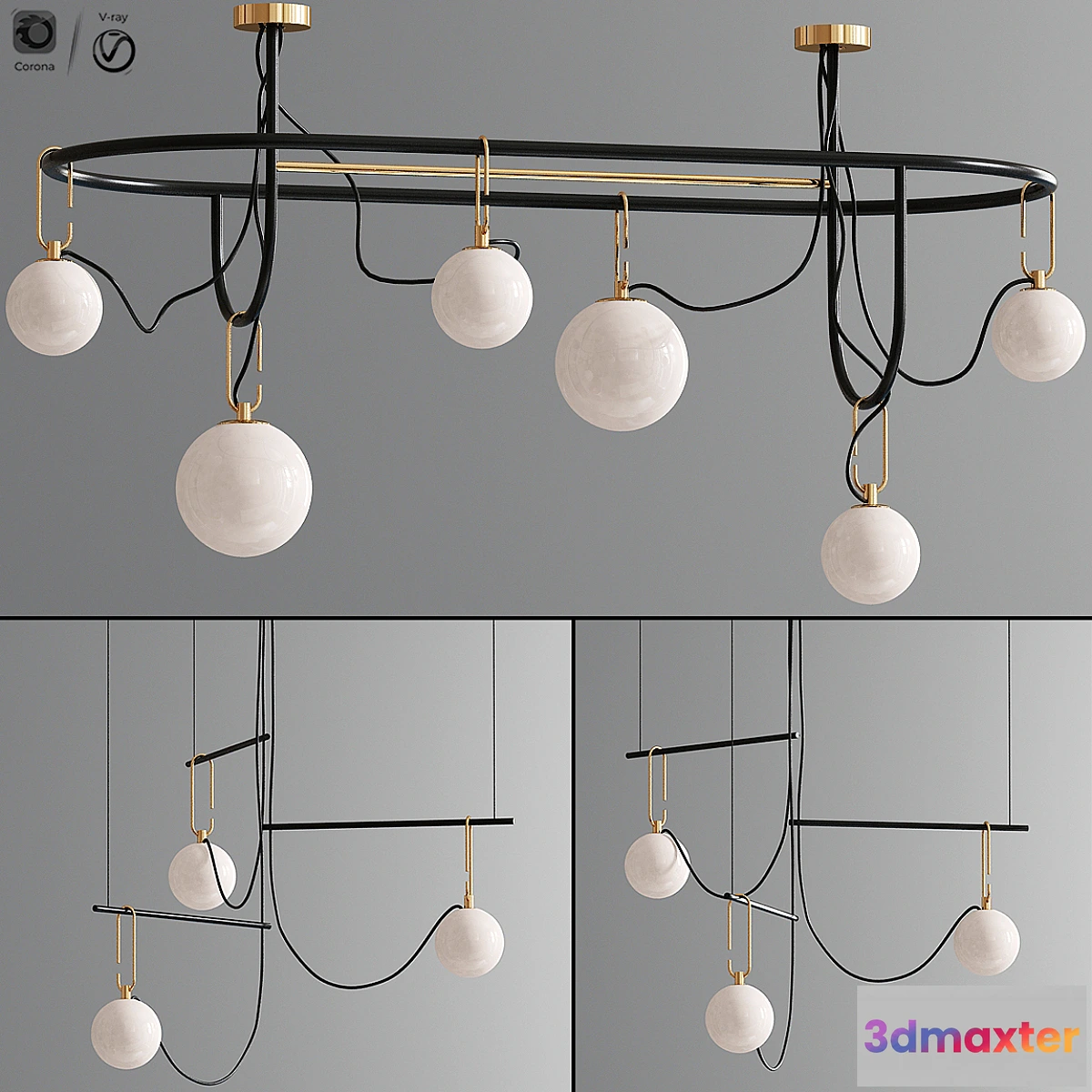 708538 - Ic Flos Hanging Pendant Lamp Set