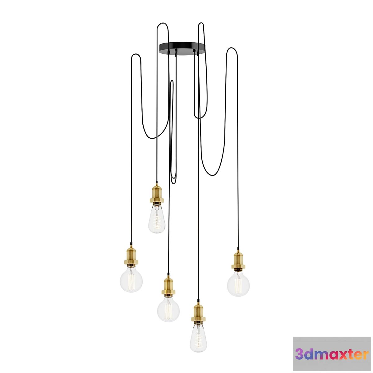 708810 - Brooklyn 5 Wire Chandelier by INDUSTVILLE