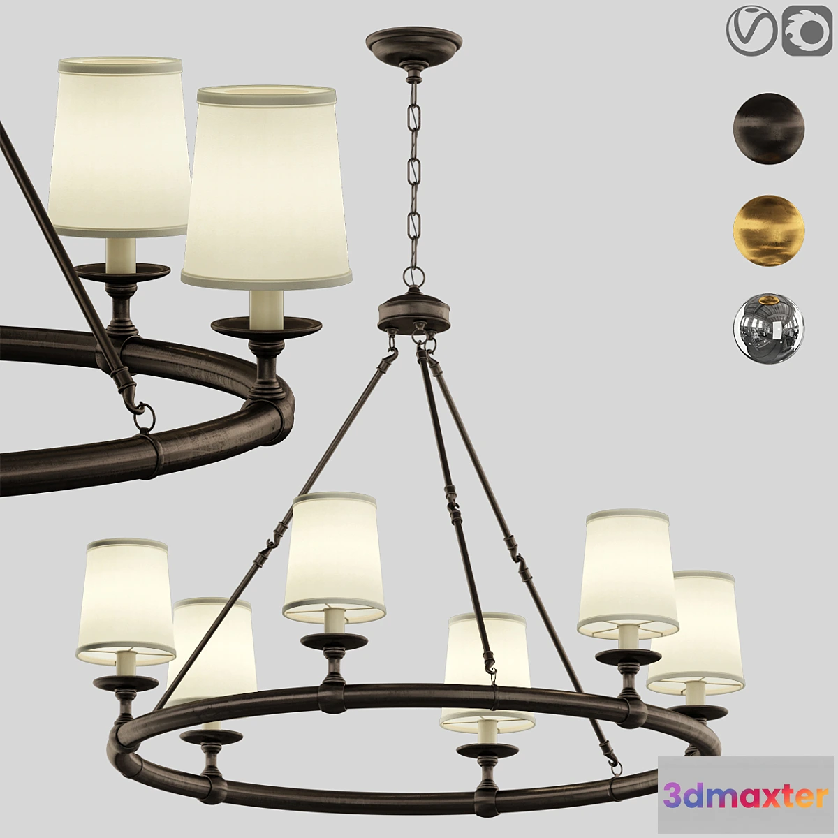 709094 - Devon round chandelier 6 light