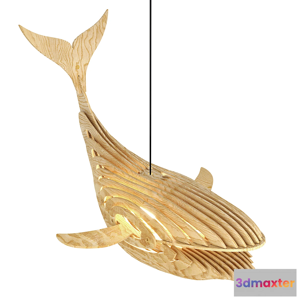 709296 - Wooden Whale Lamp