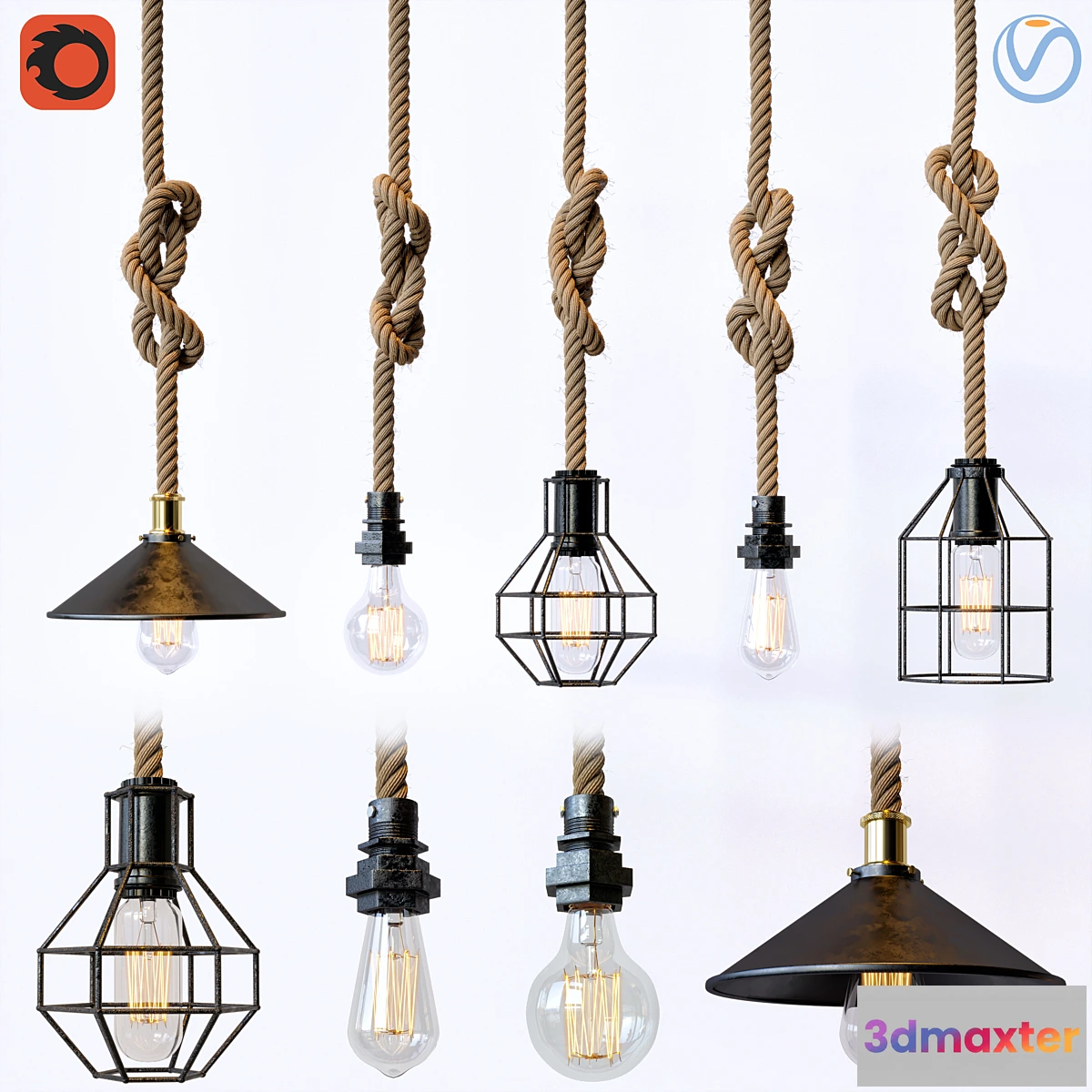 709324 - rope pendant light