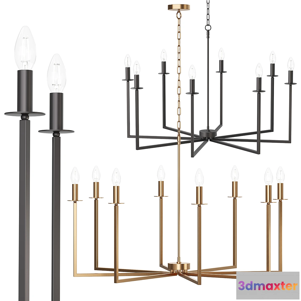 709460 - Chandelier Cohen - Brass & Black