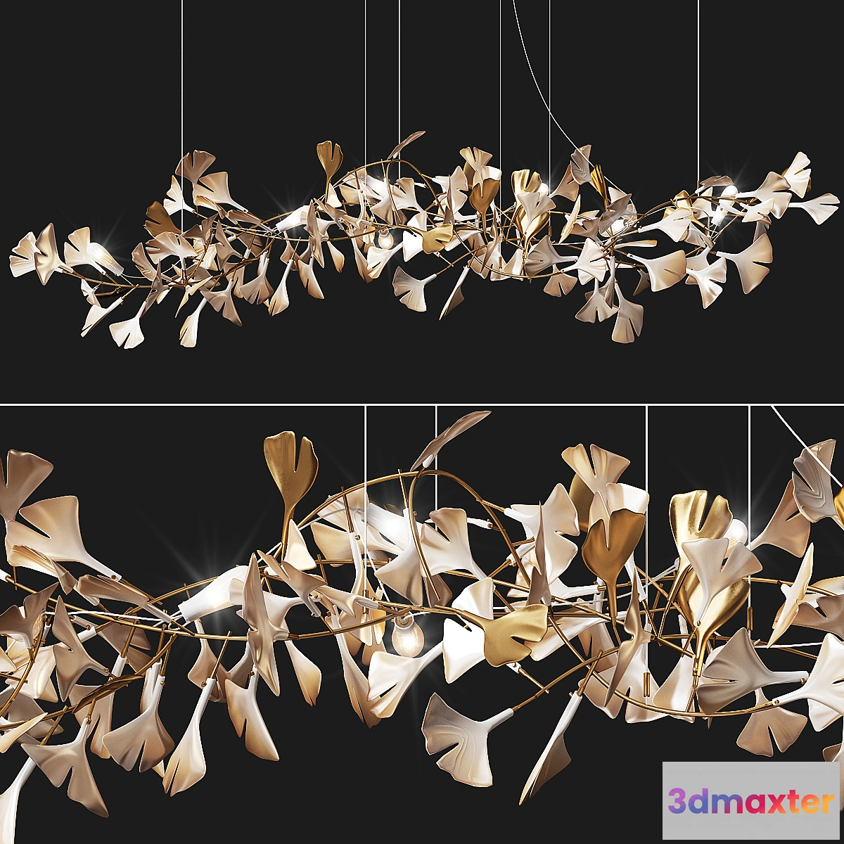 709558 - Porcelain Chandelier Ginkgo Bespoke